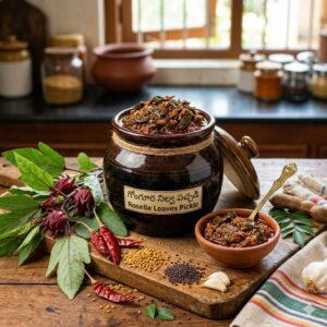 Gongura nilva pacchadi ( Roselle Leaves pickle )