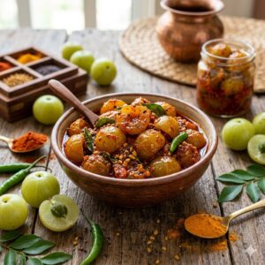 Usirikaya paccahdi ( Amla pickle )