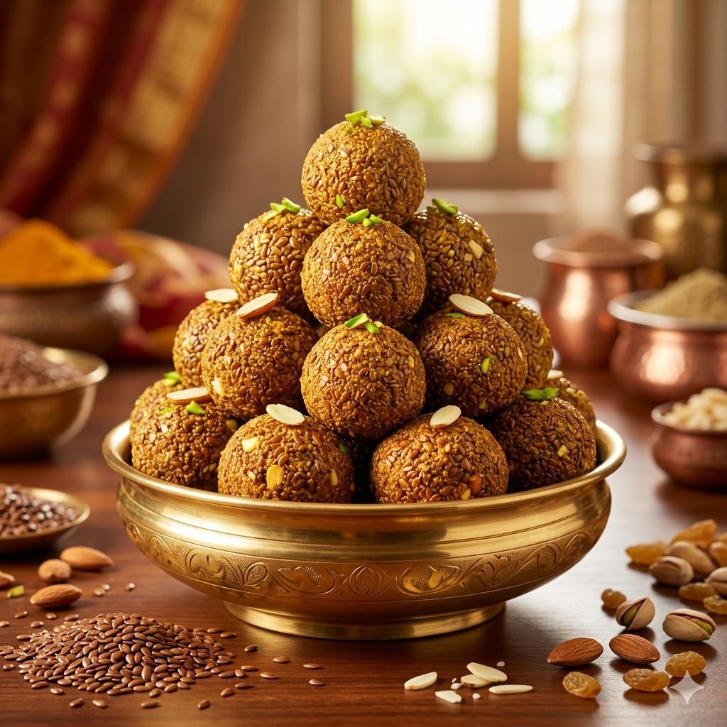 Aviseginjala Laddu / Flaxseed Laddu