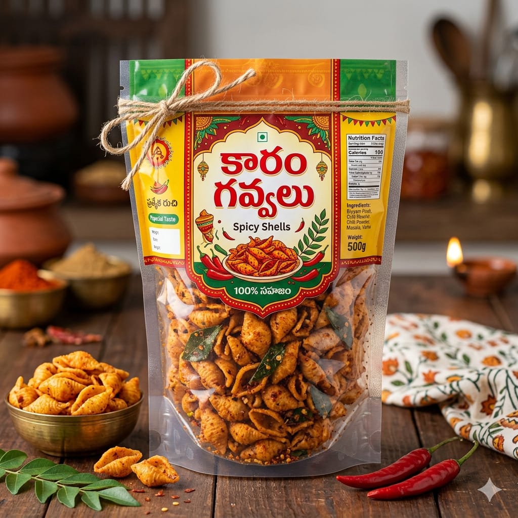 karam gavvalu ( Spicy shells )